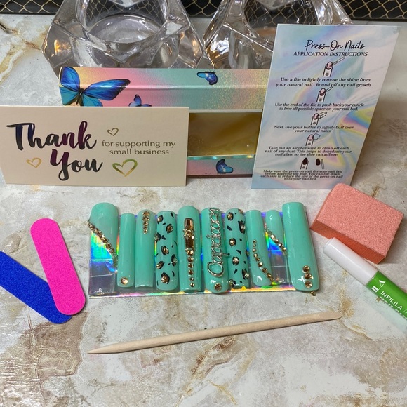 Other - XL Teal Capricorn ♑️ Press-On Nails 🌸